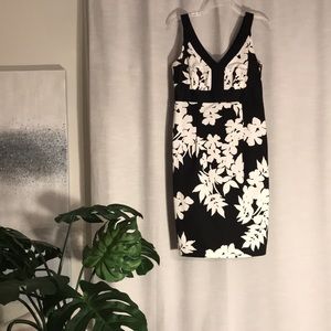 Black and white floral dress